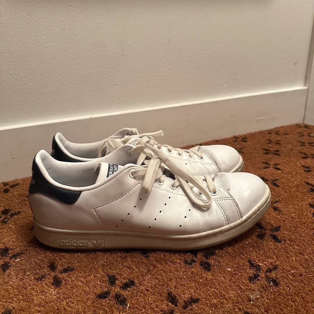 Adidas Stan Smith Men’s White and Black Leather Sneakers Size 11